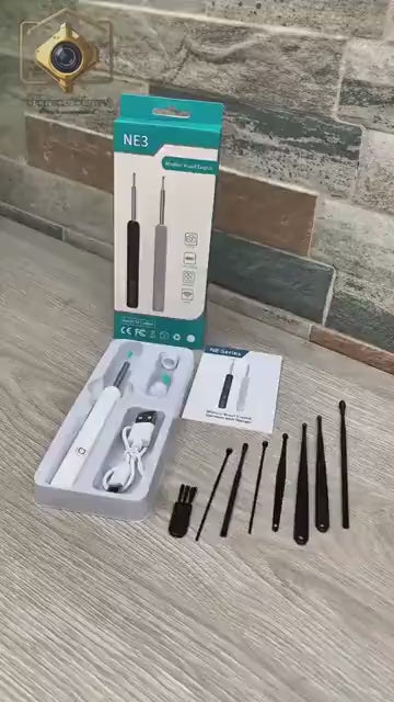 Limpiador de oidos con camara HD recargable con luz led