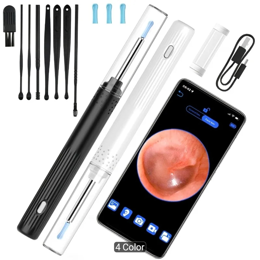 Limpiador de oidos con camara HD recargable con luz led